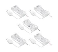 SinLoon Cable regulador de intensidad USB blanco, con interruptor de encendido/apagado y dimming progresivo (5V2A), conector USB macho a cables pelados estañados, control de un solo botón 1.5M