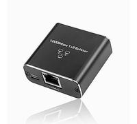 SinLoon Conmutador Ethernet Gigabit - Divisor RJ45 de 1 a 2 - Extensor Ethernet con Puerto de Alimentación USB para Computadora - Concentrador, Interruptor, Router, ADSL