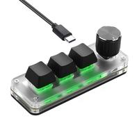 SinLoon Mini teclado mecánico programable con 3 teclas y 1 botón giratorio para atajos macro | Configuración de PC para uso multidispositivo | Teclado macro portátil y reemplazable