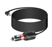 SinLoon Mini USB Cable de alimentación para Encendedor de Cigarrillos de automóvil 5V 3A Ángulo Izquierdo de 90 Grados con Cable Extra Largo para Dash CAM/GPS/Navegación/DVR/Cámara digital-11.48FT