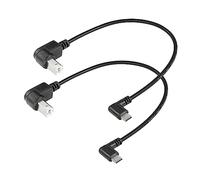 SinLoon Pack de 2 cables de impresora USB-C en ángulo recto USB B a tipo C, 11,8 pulgadas USB B macho a USB-C macho para impresora, controlador MIDI, escáner (D+D)