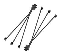 SinLoon PCIE de 6 pines a ventilador de 3/4 pines, 2 piezas PCIE macho de 6 pines a 3 x 3 pines 4 pines Cable de conversión de ventilador de caja de PC para ventilador de caja de PC-10IN (1 to 3)