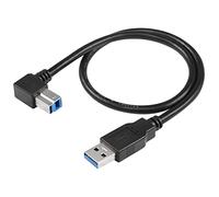 SinLoon USB 3.0 Cable de impresora 90 grados USB 3.0 Tipo A macho a tipo B Enchufe macho Cable de impresora de alta velocidad para disco duro, impresoras, escáner, concentrador USB, monitor (Down)