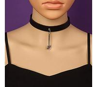 SINLOV Estrella gótica collar collar negro punk rock PU cuero gargantilla collares vintage colgante collares joyería ajustable para mujeres hombres niñas