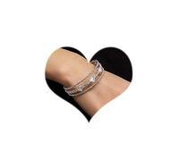 SINLOV Pulsera de apertura de cristal con diamantes de imitación, pulsera ajustable, joyería delicada para mujer