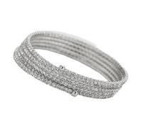 SINLOV Pulsera de cristal bohemio en capas para mujer, pulsera vintage brillante de mano, Large, Metal, No es una piedra preciosa