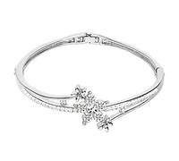 SINLOV Pulsera de flores de moda con cristales brillantes, pulsera de mano de estrella delicada ajustable para mujer