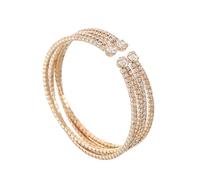 SINLOV Pulsera de moda con apertura de cristal brillante con diamantes de imitación en capas, pulsera de cadena de mano para mujer, Large, Metal, No es una piedra preciosa
