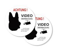 SINMAO Cartel autoadhesivo de videovigilancia, 10 cm, para interior y exterior, 2 unidades