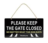 SINMAO Funny Please Keep Gate Closed - Letrero reflectante de aluminio de 30,5 x 15,2 cm, sin óxido, para vallas, césped, jardín, patio, exteriores e interiores con cuerda para colgar