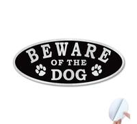 SINMAO Letreros con texto en inglés "Beware of the Dog" para puertas de casa, patio o vallado con adhesivo, señalización de metal de aluminio, 17,8 x 7,6 cm, letrero de perro con texto en inglés