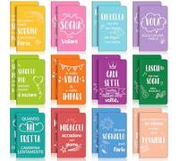Sinmoe 24 Mini Libretas de Bolsillo con Frases Motivadoras Italiano Pequeños Cuadernos Inspiradores Regalo de Graduación para Estudiantes Alumnos Escuela Regalos de Agradecimiento Colegas(Elegante)