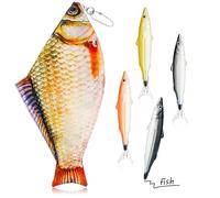 Sinmoe Estuche de Lápices Pez Divertido Bolsa Bolígrafos Pescado Novedosa Monedero Pez Forro Acolchado Espuma Gruesa 4 Bolígrafos Lindos de Pez(Estilo Animado,Amarillo)