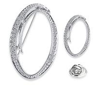 SINNKY A-Z - Broche de aleación de plata para mujer con diseño de letra inglesa (2 tamaños)