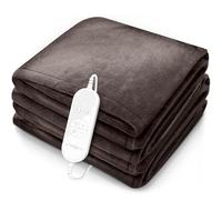 sinnlein® Calienta Camas | Manta Eléctrica 160 x 120 cm Marrón | con Desconexión Automática y Temporizador | 9 Niveles de Temperatura | Pantalla Digital | Lavabale hasta 40°C