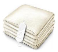 sinnlein® Calienta Camas | Manta Eléctrica 180 x 130 cm Beige | Con Desconexión Automática y Temporizador | 9 Niveles de Temperatura | Pantalla Digital | Lavabale hasta 40°C