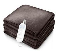sinnlein® Calienta Camas | Manta Eléctrica 180 x 130 cm Marrón | con Desconexión Automática y Temporizador | 9 Niveles de Temperatura | Pantalla Digital | Lavabale hasta 40°C
