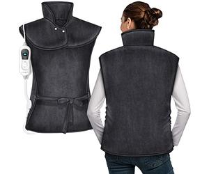 sinnlein Manta Eléctrica Espalda, Hombros y Cuello | Almohadilla Térmica Lumbar, Cervical | 3 Niveles de Calentamiento | Desconexión Automática (Antracita)