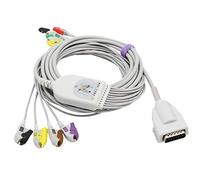 Sino-K Compatible con Burdick 1600, 300, 3100, 400, 6100, 800 EKG Cable 10 cables IEC Pin/Grabber Conector estándar europeo aprobado por la CE/FDA