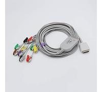 Sino-K compatible Nihon Kohden 5151A 5403A 5503A 5504A EKG Cable de conexión directa 10 Cable IEC Pinch/Grabber 15 pines conector estándar europeo