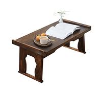 SINOBEST Escritorio plegable de madera para laptop, bandeja para servir el desayuno en la cama, mesa japonesa para té y café, altar de meditación antiguo portátil (23.6 x 13.4 x 10.6 pulgadas)