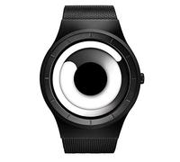 SINOBI Reloj De Cuarzo Deportivo para Hombre con Diseño De Acero Inoxidable y Personalidad De con Pulsera De Malla (S9659G05-Black/White)
