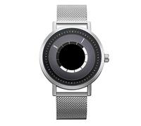 SHENGKE SINOBI - Reloj de pulsera para hombre, diseño original, de malla de acero, reloj de pulsera creativo para hombre, S9800G-Plata, Deportivo