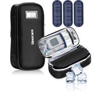 sinocare Estuche Isotérmico para Insulina y Medicamentos, Bolsa Nevera Portátil para Diabéticos con 3 Acumuladores de Frío, Funda Rígida de EVA para Viajes y Uso Diario, Aprobado por TSA