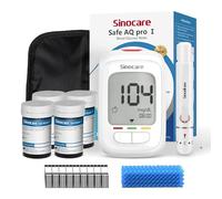 Sinocare Medidor de Glucosa en Sangre, 100 Tiras Dispositivo de Punción, Resultados Precisos (Safe AQ Pro I)