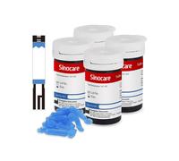 Sinocare Safe AQ Smart Monitor de Glucosa en Sangre Portátil, Sin Codificación, Kit de Prueba Indoloro para Diabéticos | solo 100 piezas × (tiras+lancetas) | mg/dL