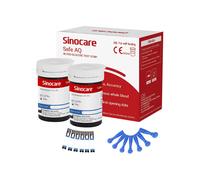 Sinocare Safe AQ Smart Monitor de Glucosa en Sangre Portátil, Sin Codificación, Kit de Prueba Indoloro para Diabéticos | solo 50 piezas × (tiras+lancetas) | mg/dL