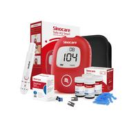 Sinocare Safe AQ Smart Monitor de Glucosa en Sangre Portátil, Sin Codificación, Kit de Prueba Indoloro para Diabéticos | 1 metro+25 piezas ×( tiras+lancetas) | mg/dL