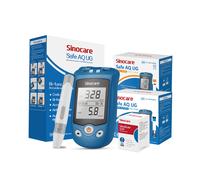Sinocare Safe AQ UG Medidor de ácido úrico de glucosa en sangre con tiras reactivas avanzadas Lanceta para multifunción | 1 metro + 50 piezas × (glucosa en sangre + tiras de ácido úrico) | mmol/L