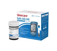 Sinocare Safe AQ UG Medidor de ácido úrico de glucosa en sangre con tiras reactivas avanzadas Lanceta para multifunción | Sin medidor+Solo 50 unidades × (tiras para prueba de glucosa en sangre) | mmol