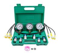 SINOCMP Kit de manómetro hidráulico, 25 Mpa/40 Mpa/60 Mpa, 3 manómetros, 6 acoplamientos de prueba, 3 mangueras de prueba, 1 estuche de almacenamiento para excavadora, maquinaria de construcción,