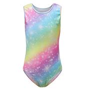 Sinoem Leotardos Gimnásticos para Niñas Manga Larga Maillot de Gimnasia Colorido Gimnasia Leotard para Niñas 5-12Años (11-12 Años, Arco Iris - Manga Corta)