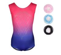 Sinoem Maillot de Gimnasia Leotardos Danza Ballet de sin Mangas 2-10 Años para Niña (11-12 Años, Blue+Rose- Manga Corta)