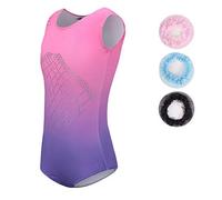 Sinoem Maillot de Gimnasia Leotardos Danza Ballet de sin Mangas 2-10 Años para Niña (7-8 Años, Pink+Purple - Manga Corta)