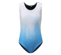 Sinoem Maillot de Gimnasia Leotardos Danza Ballet de sin Mangas 2-10 Años para Niña (Azul - Manga Corta, 3-4 Años)