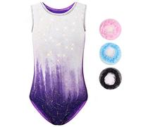 Sinoem Maillot de Gimnasia Leotardos Danza Ballet de sin Mangas 2-10 Años para Niña (Morado - Manga Corta, 5-6 Años)