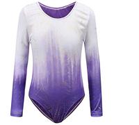 Sinoem Maillot de Gimnasia Leotardos Danza Ballet de sin Mangas 2-10 Años para Niña (Morado - Manga Larga, 3-4 Años)