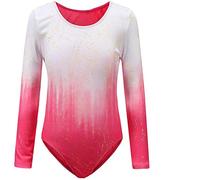 Sinoem Maillot de Gimnasia Leotardos Danza Ballet de sin Mangas 2-10 Años para Niña (Rosa -Manga Larga, 11-12 Años)