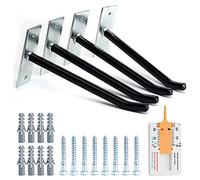 Sinoer 4 ganchos de garaje para sistema de almacenamiento de neumáticos, ganchos de montaje en pared con tornillos y anclajes de metal, soporte para neumáticos/llantas para coche, color negro