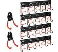 Sinoer 68" Garaje/Jardín de pared organizador Garaje & Locker con pequeño gancho en U para garaje, bicicletas, escaleras, bicicletas, sillas, escobas, rastrillos, palas, palas (4 rieles)