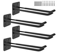 Sinoer Gancho de garaje, soporte de pared, organizador de cobertizos, ganchos de utilidad para patio, herramientas, longitud 32 cm, carga: 80 kg/cada gancho (4 unidades)