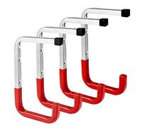 Sinoer Ganchos de almacenamiento de garaje montados en el techo de la pared, ganchos de metal resistentes para herramientas de jardín, escaleras, bicicletas, sillas, mangueras y artículos voluminosos