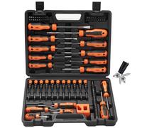 Sinoer Juego de destornilladores magnéticos de 70 piezas con funda, incluye ranurado, Phillips, Torx, hexagonal, cuadrado, Pozidriv y juego de destornilladores de precisión, herramientas de regalo