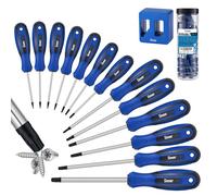Sinoer Juego de destornilladores magnéticos Torx de 13 piezas, acero al cromo vanadio, juego de destornilladores magnéticos T5 - T40, herramientas de reparación de grado profesional