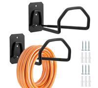 Sinoer Soporte de manguera de jardín de metal, soporte de manguera de agua para colgar en la pared, perfecto para manguera de agua, 2 piezas