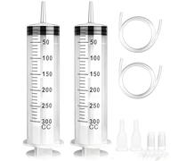 Sinofort 2 jeringas grandes de 300 ml, jeringa grande, 300 ml, con manguera, jeringa de inyección Ecopulse, jeringa de plástico para laboratorio, industria, jardín y alimentación de mascotas